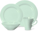Portmeirion Sophie Conran Celadon 4 Piece Place Setting Dinnerware – Porcelain Dinner Plate, Salad Plate, Bowl & Mug – Dishwasher, Microwave, Freezer & Oven Safe Elegant Tableware Set