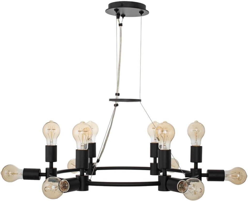 Kalco 512371MB Union Chandelier, 12-Light 480 Total Watts, Matte Black