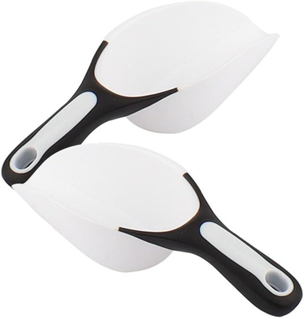 PRETYZOOM 2Pcs Reusable Plastic Food Scoops Versatile Ice Flour Grain and Coffee Bean Shovels for Kitchen Use Lightweight and Convenient for Measuring and Serving