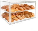 Extra Large 19.7"X14.6"X11.6" Clear Bread Box for Kitchen Counter, Acrylic Pastry Display Case Stackable Storage Container Plastic Bakery Display Case with Magnetic Door