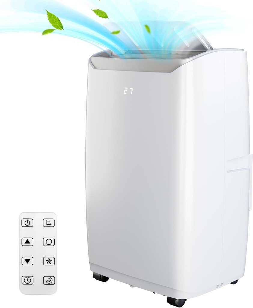 14000 BTU Portable Air Conditioner for Room Up to 700 Sq. Ft, Portable Air Conditioners with Dehumidifier, Fan with Remote Control, 24H Timer & Window Kit, Portable AC Unit for Bedroom, Home, Office