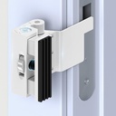 Upgraded Portable Door Lock for Travel - No Drilling Security Reinforcement Flip Lock, Anti-Unauthorized Entry, Fits Inward-Opening Doors for Apartment, Hotel (White-1 Pc)