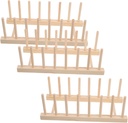 STOBAZA 3pcs Dish Rack Organizer Vertical Plate Stand for Kitchen Cabinet Space-Saving Holder for Bowls Cups Pots Lids and Cutting Boards