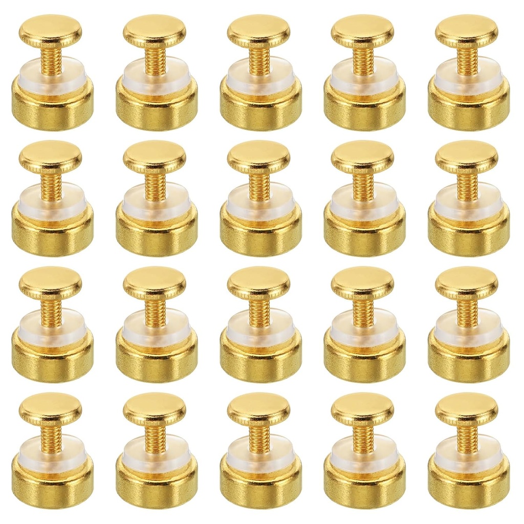 PATIKIL M4x12 Standoff Screws with Spacers, 20 Pack Wall Mounting Hardware Thumb Screw Fasteners for Acrylic Glass Signs Mirrors, Gold Tone 15mm