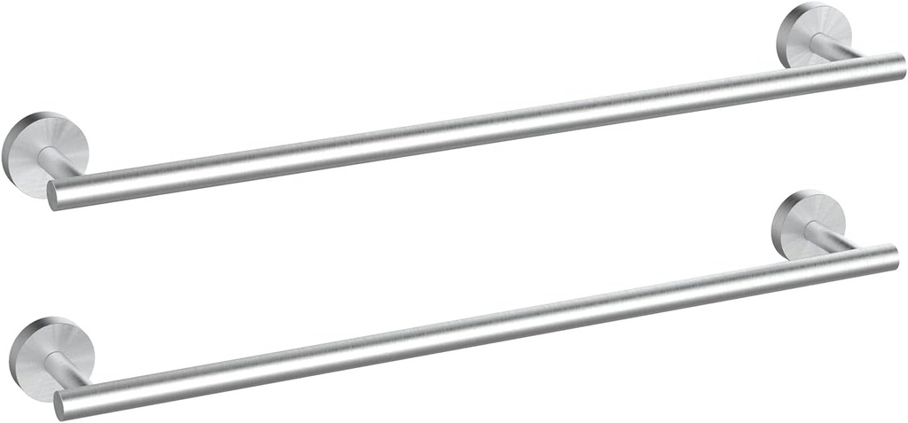 Newfun 24 Inch Brushed Nickel Bathroom Towel Holder,2Pcs Towel Bar for Bathroom Rod Classic SUS304 Stainless Steel Towel Racks Wall Mounted