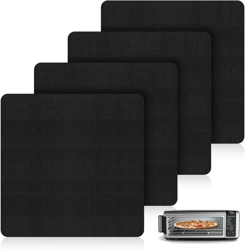 AIEVE Air Fryer Liners, 4 Packs Teflon Oven Liners for Bottom of Oven Compatible with Ninja Foodi SP101 SP201 SP301 SP351, Reusable Non-stick Air Fryer Baking Mat Sheets (12"x12")