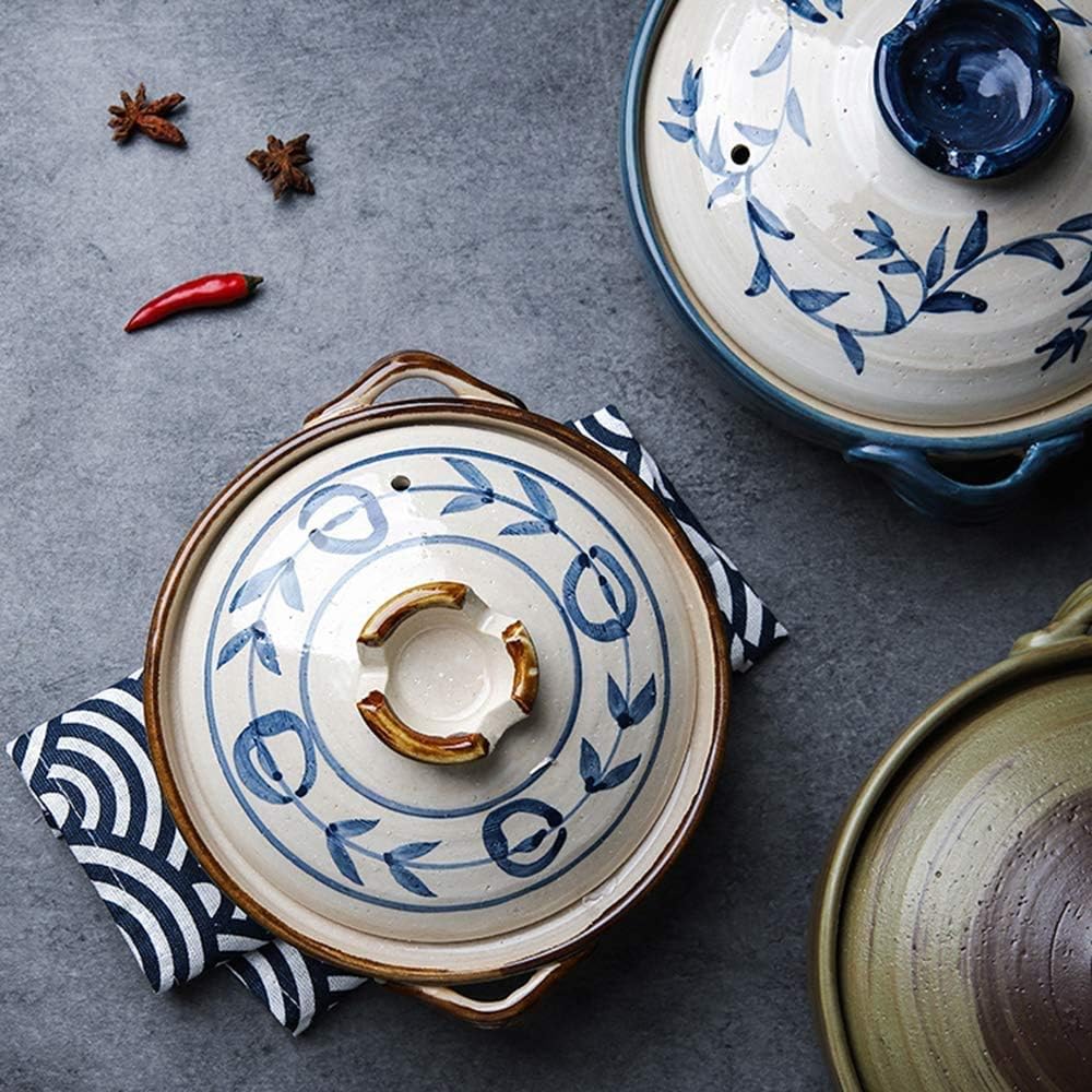 Casserole Dish Earthenware Pot Ceramic Hot Pot Casserole,Earthenware Clay Pot,Round Casserole Dish,Heat-resistant Soup Pot,Health Slow Cooker For Stewing Rice (A 1 (B 1