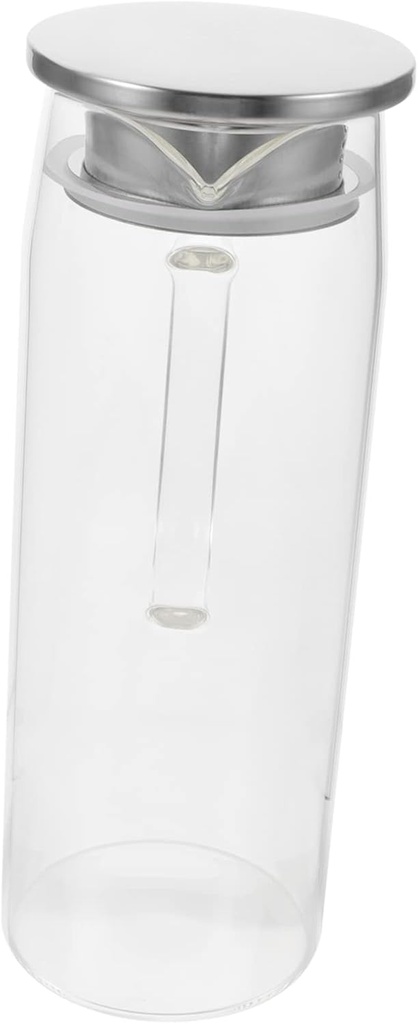 Glass Juice Pitcher Capacity Transparent Water Kettle with Filter Lid Borosilicate Glass for Iced Tea Juice and Homemade Beverages for Kitchen Use
