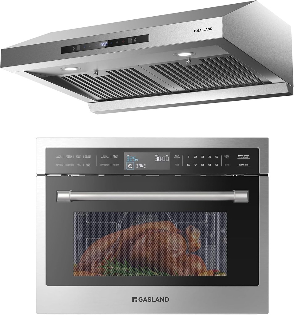 Gasland 24 Inch Built in microwave oven+30 Inch Range Hood