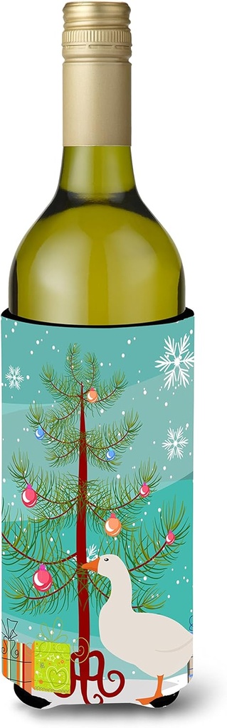 Caroline's Treasures BB9267LITERK Shire Horse Christmas Wine Bottle Hugger, Teal Bottle Cooler Sleeve Hugger Machine Washable Collapsible Insulator Beverage Insulated Holder