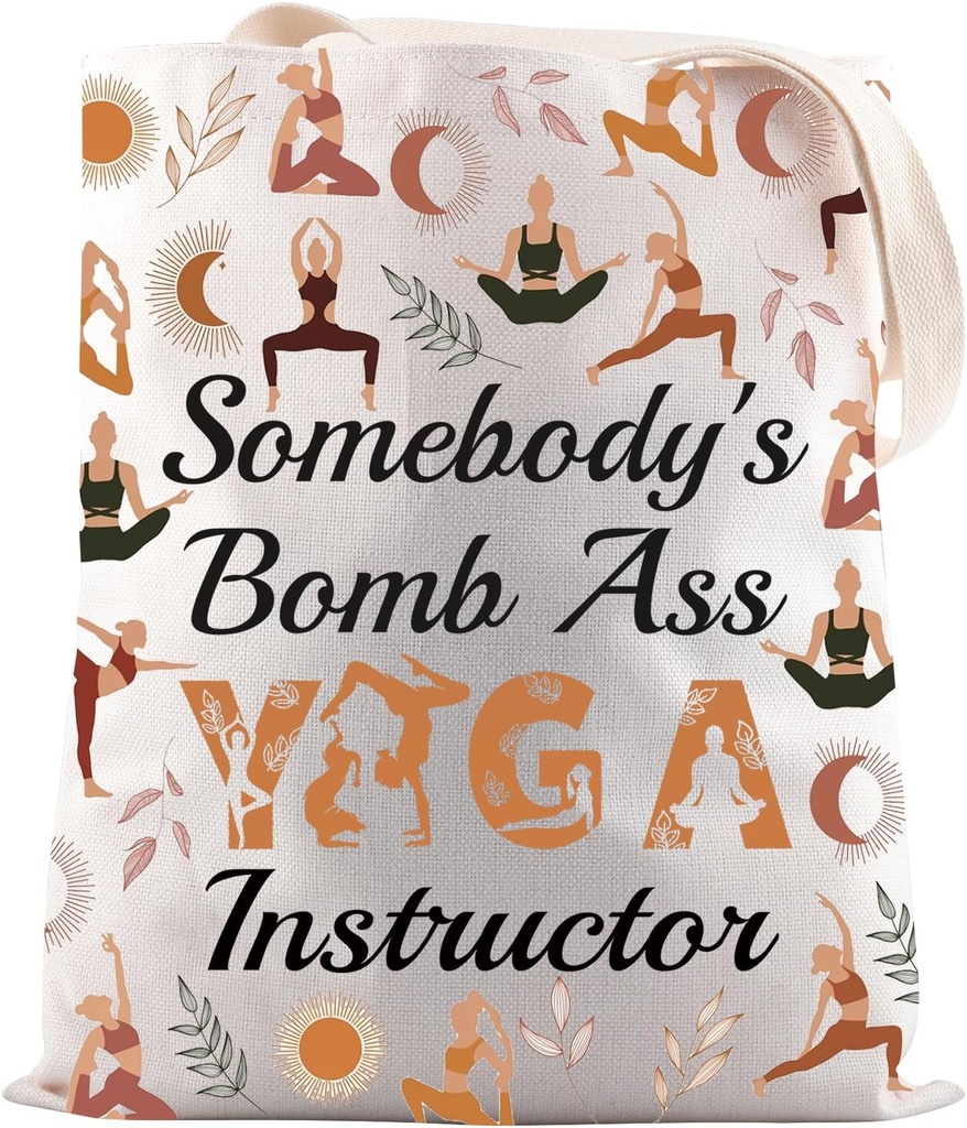 JNIAP Yoga Instructor Gift Somebody's Bomb Ass Yoga Instructor Tote Bag Yoga Practitioner Gift