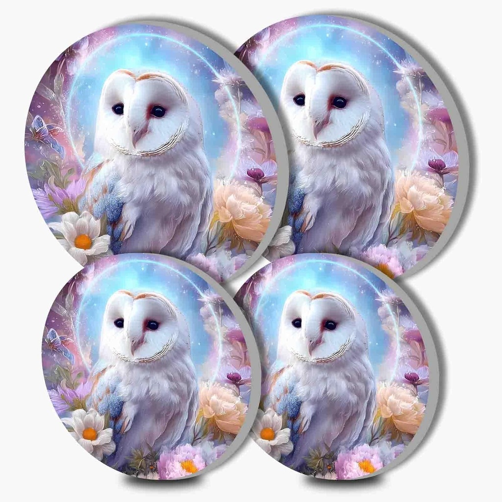 Beautiful Owl Electric Stove Burner Covers, Set of 4 Round Stove Burner Covers, 8 and 10 Inch, Colorful Flowers Gas Stove Burner Covers, Metal Stove Burner Cover, Modern Cooktop Decorative