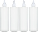 BRIGHTFROM Condiment Squeeze Bottles, 16 OZ Empty Squirt Bottle with Twist Top Cap, Leak Proof - Great for Ketchup, Mustard, Syrup, Sauces, Dressing, Oil, Arts and Crafts, BPA FREE Plastic - 4 PACK