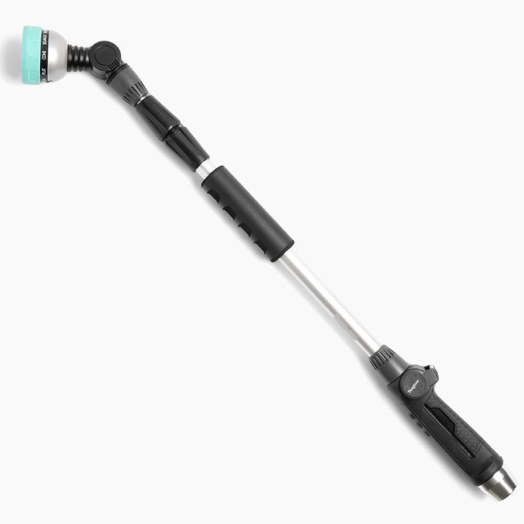 Foxglove Extendable Garden Hose Watering Wand (28–36”) with 10 Adjustable Spray Settings and Swivel Head – Long Hose Spray Nozzle with Thumb Control for Hanging Baskets and Shrubs