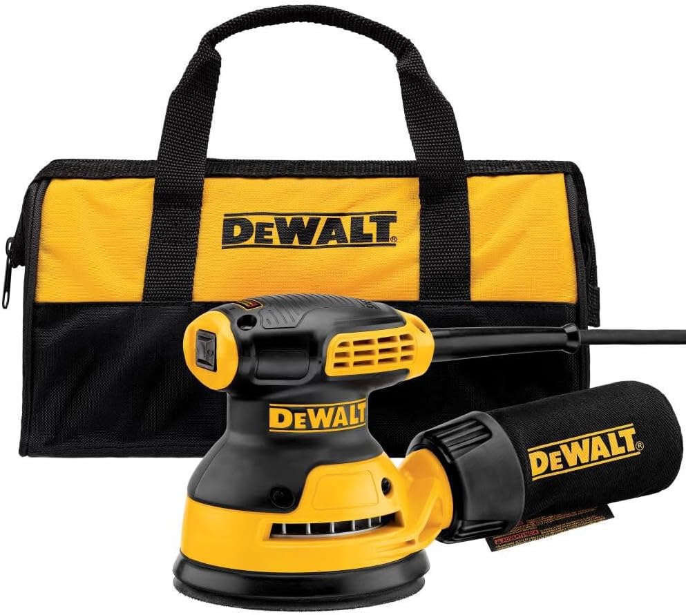 DEWALT Orbital Sander Kit, 5 inch, 3 amp, Corded, 12,000 OPM (DWE6421K)