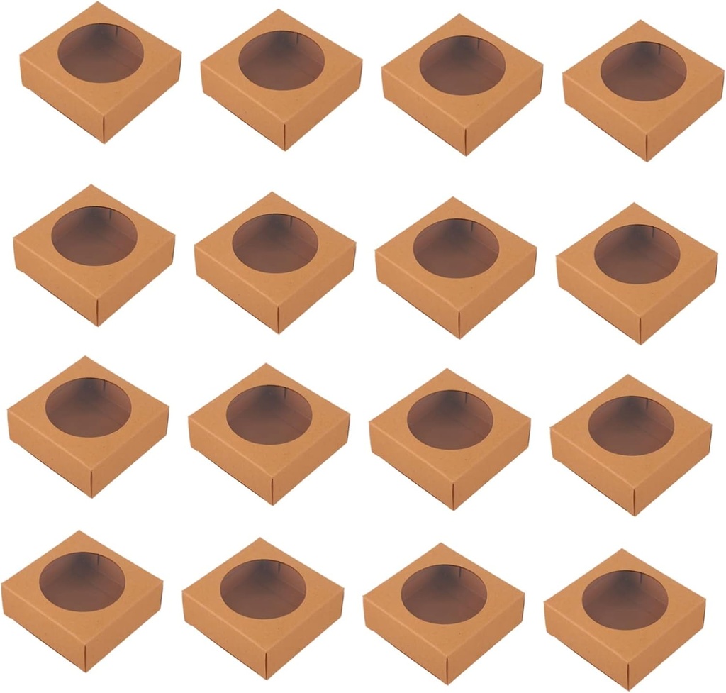 Ciieeo 25pcs Boxes Clear Window Paper Cake Boxes Dessert Storage Holders for Cupcakes Cookies and Parties Showcases and Celebrations