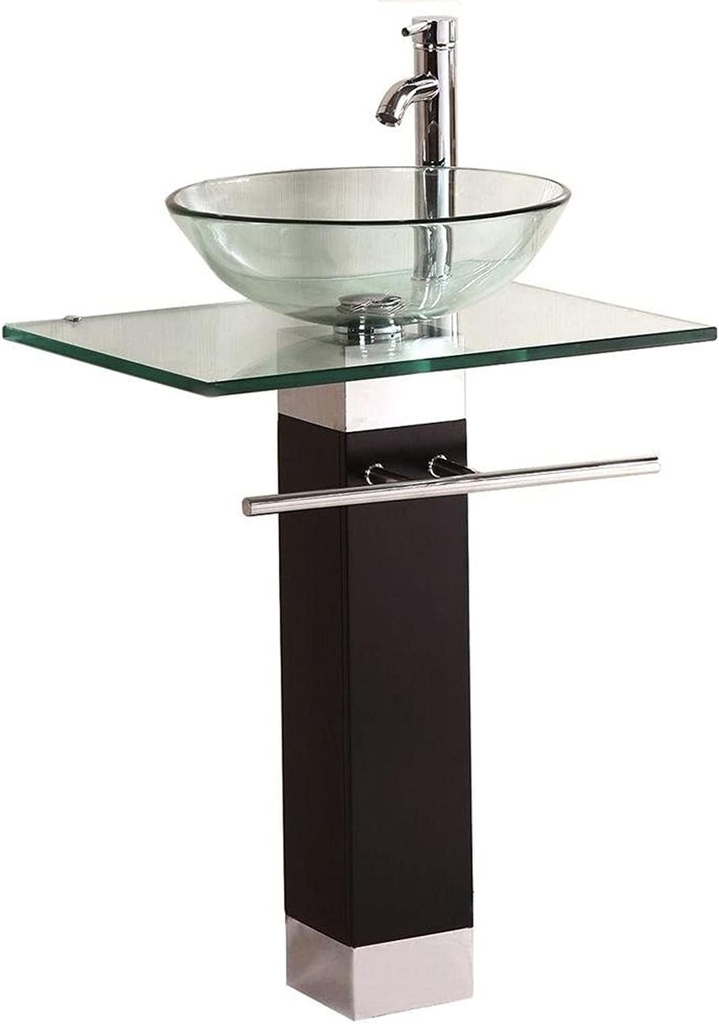 23" Glass Vessel Bathroom Vanity Sink (Vaniy)