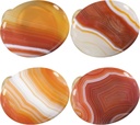 mookaitedecor Set of 4 Carnelian Crystal Cabinet Knobs with Screws, Oval Shape Healing Stone Drawer Pull Handles for Dresser Home Furniture Decorative