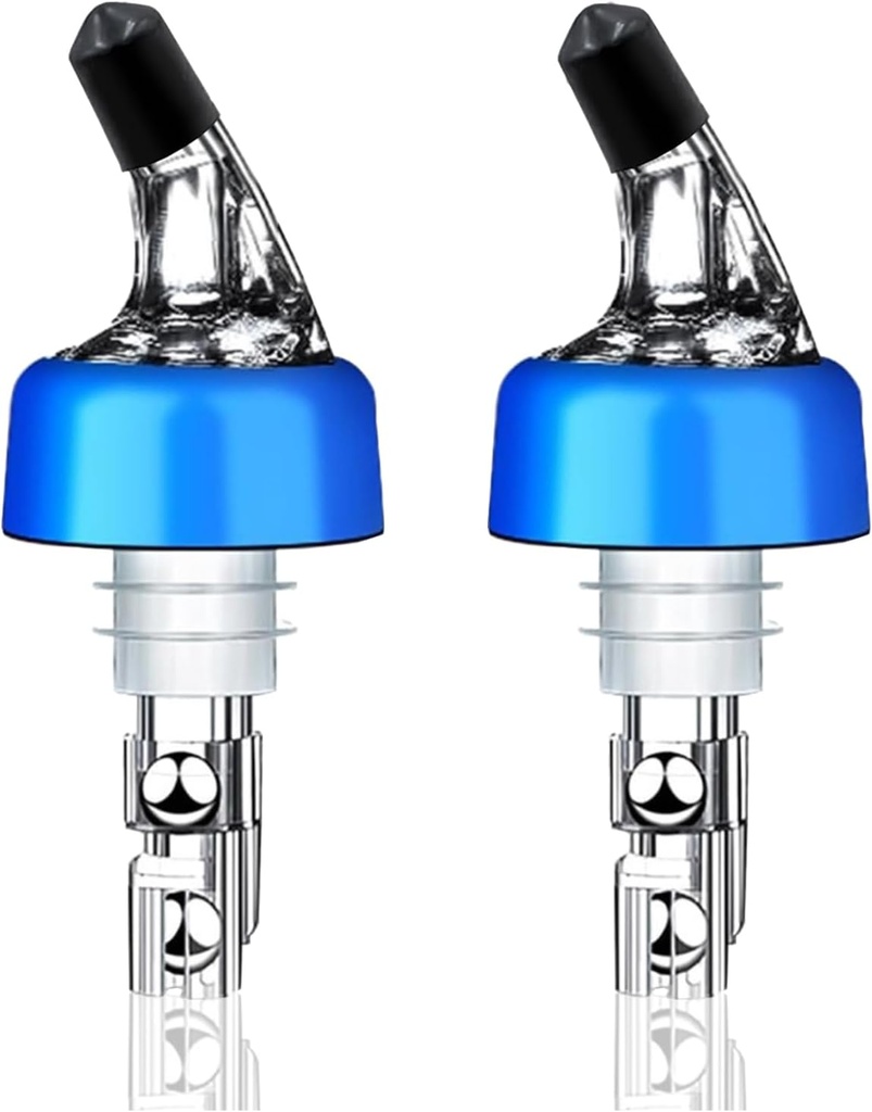 2 Pack Automatic Measured Bottle Pourer Spout - Quick Shot Spirit Measure Liquor Pourer with Dust Caps, Measuring Wine Spouts Dispenser for Cocktail Home Bar (1.5oz/45ml -2 Pack)