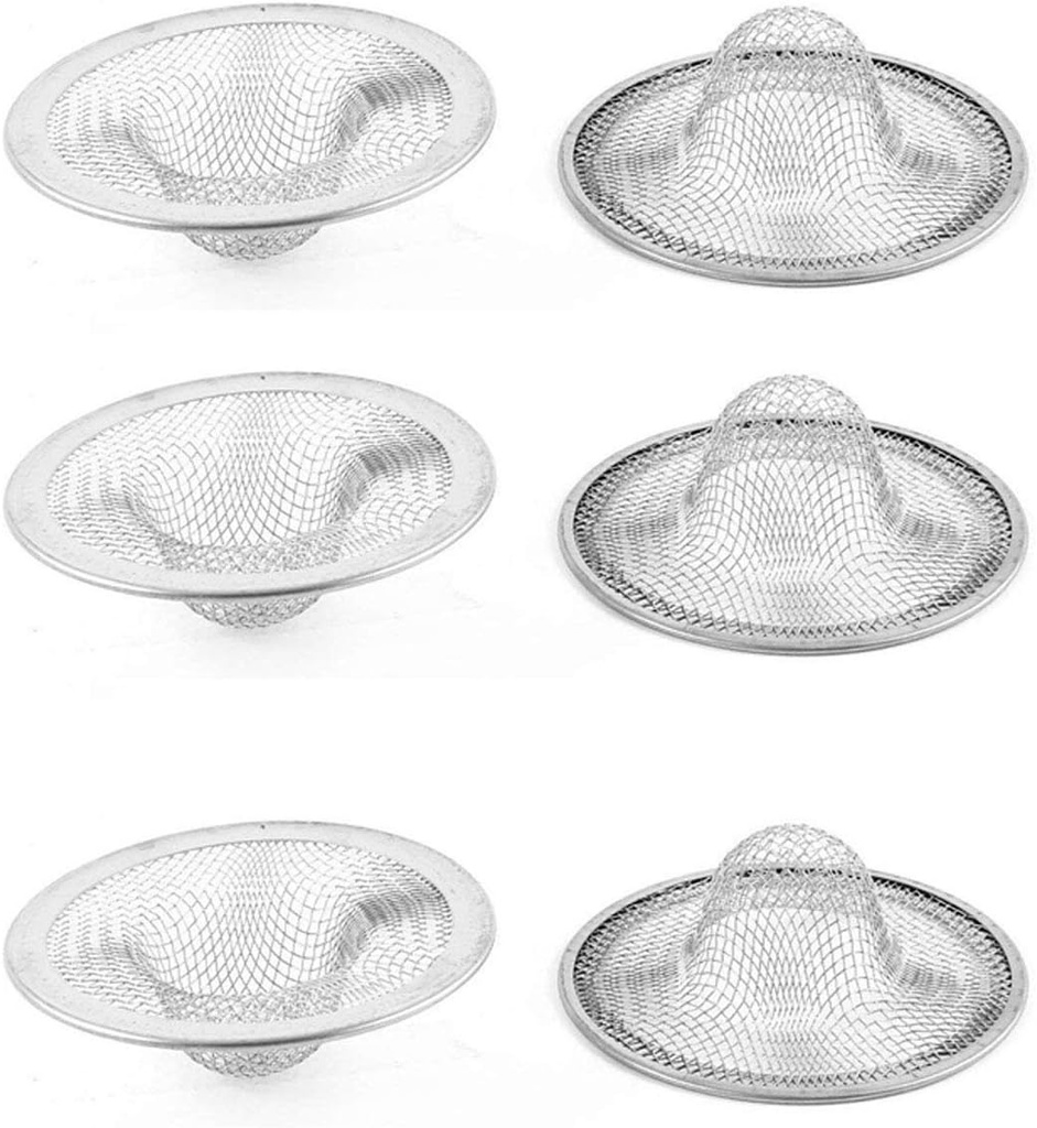 6 Pcs Stainless Steel Drainer Basin Filter Mesh Sink Strainer for Kitchen Sinks Bathroom Sinks Bathtub Shower Drains,7cm Dia