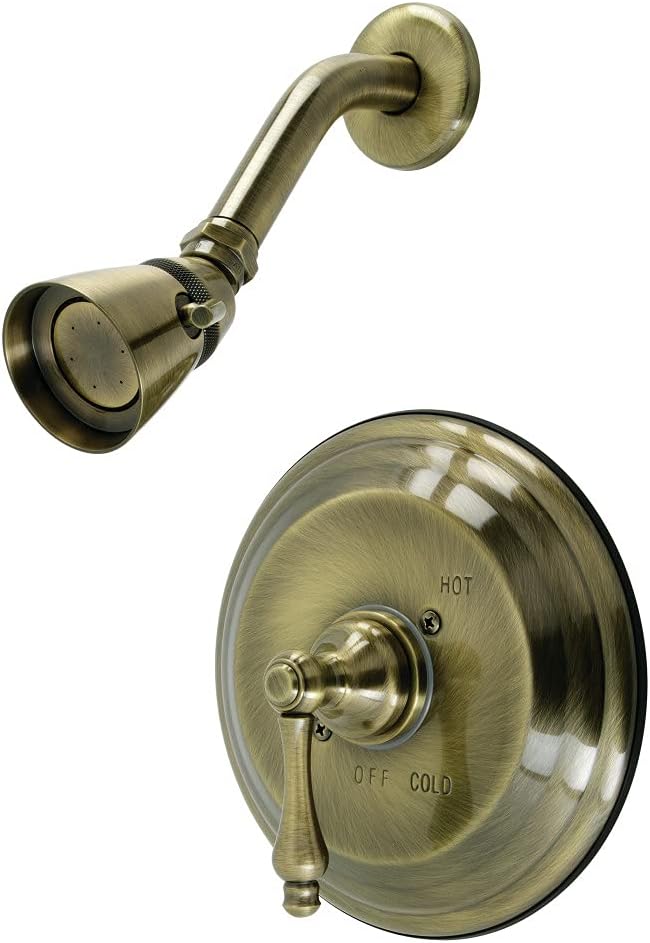 Kingston Brass KB3633ALSO Restoration Shower Faucet, Antique Brass 7.13 x 7.5 x 7.5