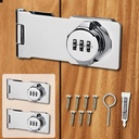 Household Cabinet Password Locks Cabinet Door Keyless Combination Lock 3 Digit Password Rotary Privacy Hasp Latch Lock for Barn Door, Mailbox, Office File Cabinet (Silver 2 Pack)
