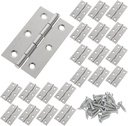 30PCS 2.75" x 1.7" Stainless Steel Hinges - Small Butt Hinges for Wooden Box - Folding Cabinet Closet Door Hinge for Jewelry Box Home Furniture Hardware Window(with 180 Mounting Screws)