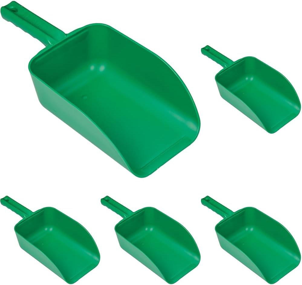 Remco 6500X Color-Coded Plastic Hand Scoop - BPA-Free, Food-Safe Scooper, Commercial Grade Utensils, Restaurant, and Food Service Supplies, Extra Large 82 Ounce Size, Green (Pack of 5)