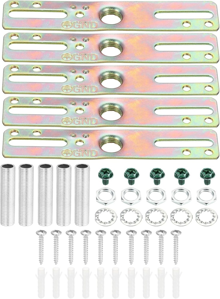 PATIKIL 4" Ceiling Light Plate Kit, 5 Pack Light Crossbar Mounting Bracket Universal Lamp Fixture Hardware Set for Chandelier Wall Light, Zinc Plated