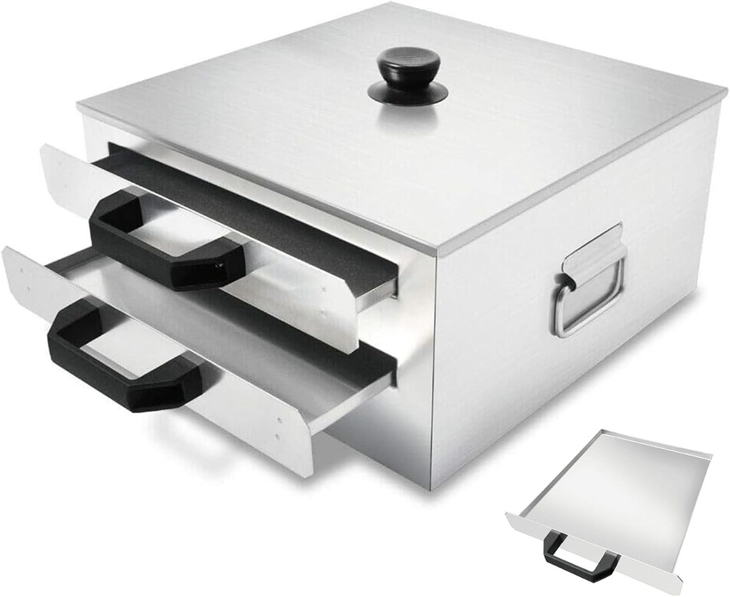 2-Layer Rice Noodle Roll Food Steamer, 304 Stainless Steel Top Open Steamed Vermicelli Roll Steamer with 3 Trays for Home Kitchen Restaurant