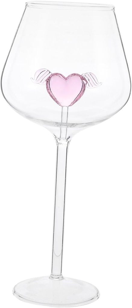 1pc Romantic Heart-shaped Glass Goblet for Valentine's Day Reusable Drinking Cup Elegant Decorative Glassware for Home Lightweight and Portable Design