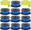 Replacement Spool for Greenworks Weed Eater String, 0.065"-16ft Line for Greenworks Weed Wacker String, Auto-Feed Spool Single Line Cordless Trimmers (10 Spool+2 Cap)