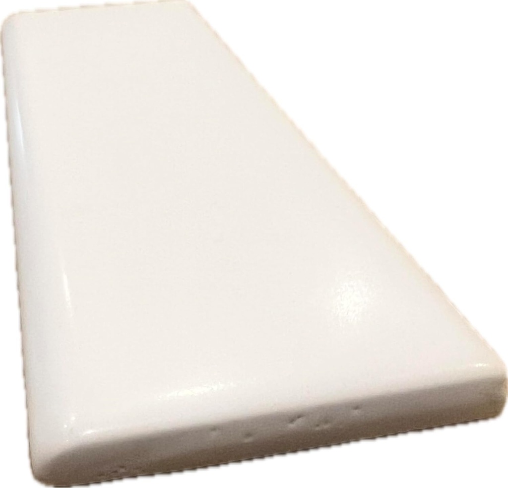 2x6 Bullnose Wall Tile Trim, 3x6 or 4x4 Tile Compatible, Matte White, 0790 Color Code (10)