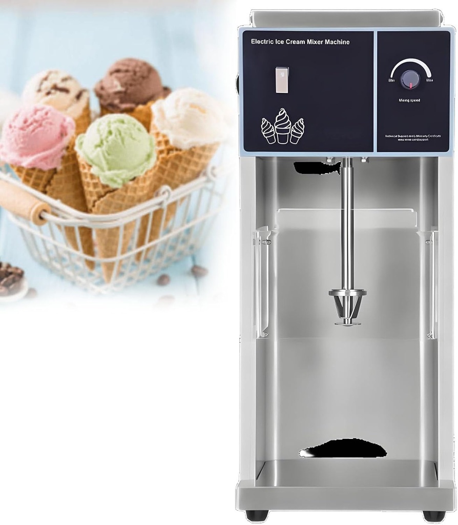 Commercial Soft Serve Ice Cream Machine Countertop Soft-Serve Maker with Auto Swirl Electric Stir Mixer for Home Bars Coffee Shops