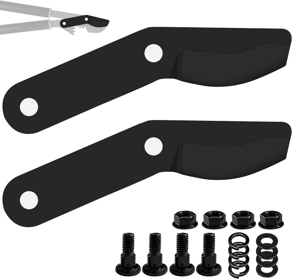 (2-Pack) Alloy Steel Lopper Replacement Blades with Screws Compatible with Garden Loppers – Heavy-Duty Large Pruner Blades for Tree Trimming, Branch Cutting and Gardening Tools – Black