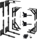 2 Set Anti Sag Gate Frame Kit Gate Corner Brace Bracket Heavy Duty Adjustable Gate Hardware with Gate Latch for Wooden Fences,Driveway Gates,Shed Doors,Corral Gates,Wood Windows
