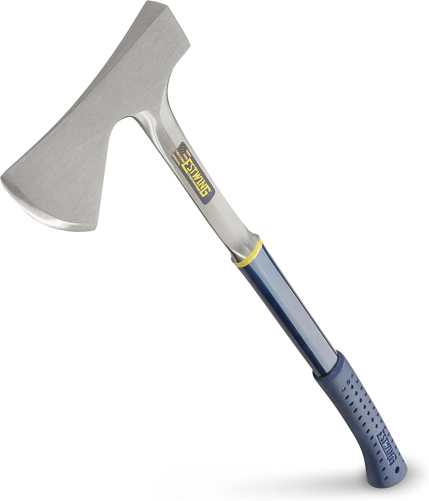 ESTWING Camper's Axe - 26" Wood Splitting Tool with All Steel Construction & Shock Reduction Grip - E45A