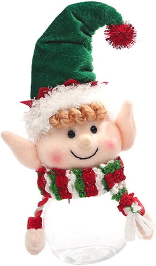 1pc Christmas Candy Jar Hat Desktop Ornament for Festive Decor for Storing Candies Cookies Treats for Homes Shops Schools