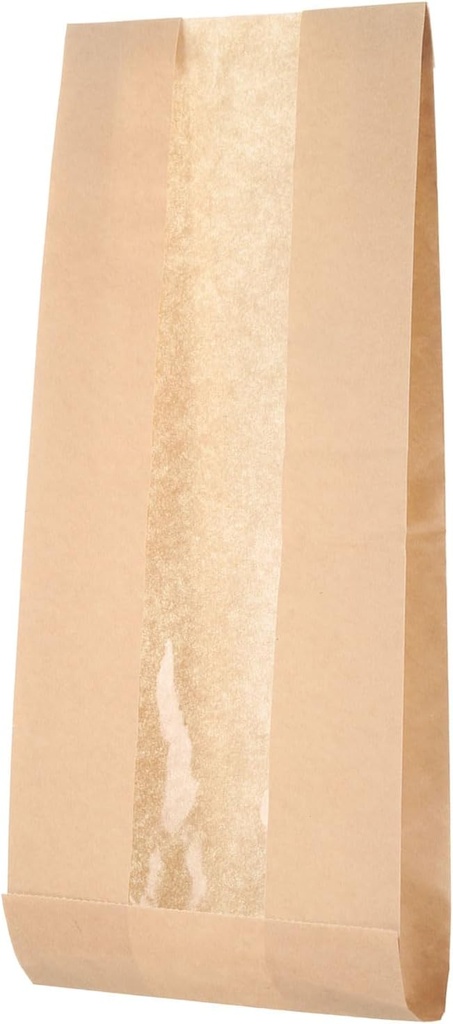 uxcell 50pcs Paper Bread Bag with Window for Homemade Bread, Storage Sacks Long French Bread Bags for Bakery or Food Baking, (4.3 x 1.5 x 13.7 Inch) Brown