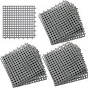 Modular Interlocking Cushion 16Pack 12' x 12' Drainage Interlocking Tiles, Non-Slip Pool Bathtub Drain Tiles for Flooring, Soft PVC Splicing Waterproof Mat for Drain, Shower, Kitchen, etc