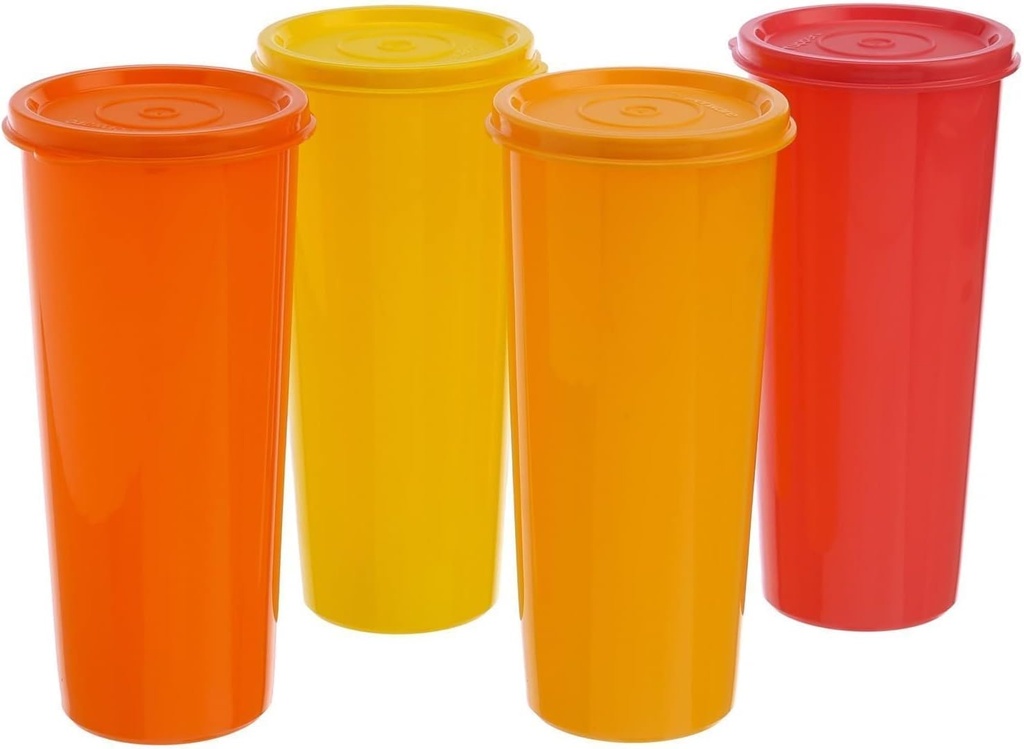 Tupperware Polypropylene Tumbler Set (Multicolour, 470 Ml) - Pack Of 4