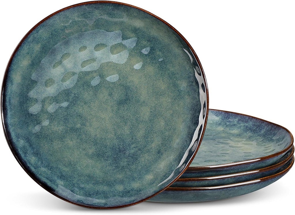 vancasso Starry Dinner Plates, 10.5 Inch Ceramic Plates, Microwave, Oven and Dishwasher Safe Plates Set of 4, Modern Dinnerware Dishes Set&Scratch Resistant-Green