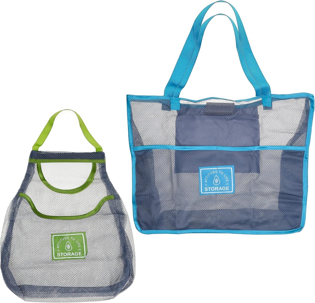 Kare Kind 2X Mesh Bags - Reusable Hanging Storage for Fruits and Vegetables - Eco-Friendly Strong Washable Bags - Shopping, Groceries, Travel - Also Holds Accessories, Cosmetics, Toys - Space Saving