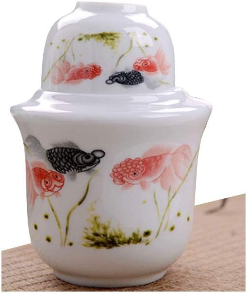 Ceramic Warm Wine Pot Household Travel Heating Sake Hip Flask Wine Cup Set with Warmer Flagon - NO.09