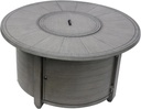 Hiland 48'' Propane Aluminum Fire Pit, Brushed Faux Wood Finish, 42,000 BTU, Round