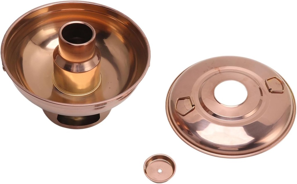 Stainless Steel Hot Pot,Chinese Charcoal Hotpot,410 Stainless Steel Charcoal Small Hotpot Dry Ice Hot Pots Old Beijing Single Person Small Hotpot Rose Gold