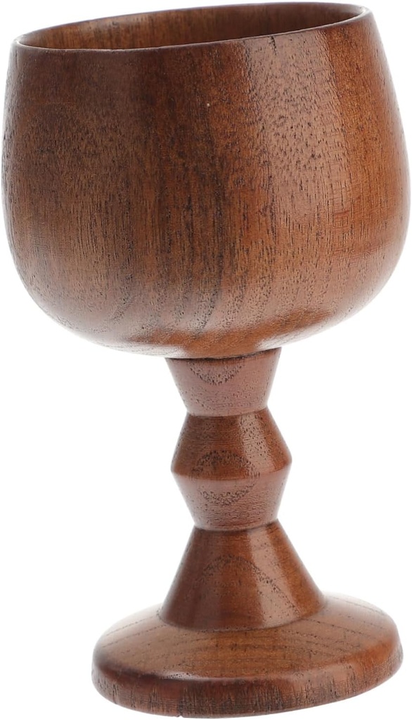 ABOOFAN Classic Wooden Wine Goblet Eco-friendly Unbreakable Natural Wood Stemware for Home Bar Parties and Picnics Sturdy and Stylish Drinking Cup for Red