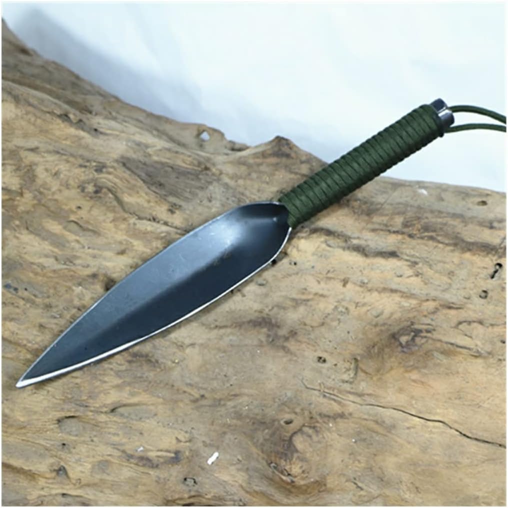 ZOG Willow Leaf-Shaped Garden Trowel-One-Piece Molding,Pointed Hand Shovel Garden Tool,Best for Digging & Transplanting,Suitable for Home,Outdoor,Fishing,Camping (Green)