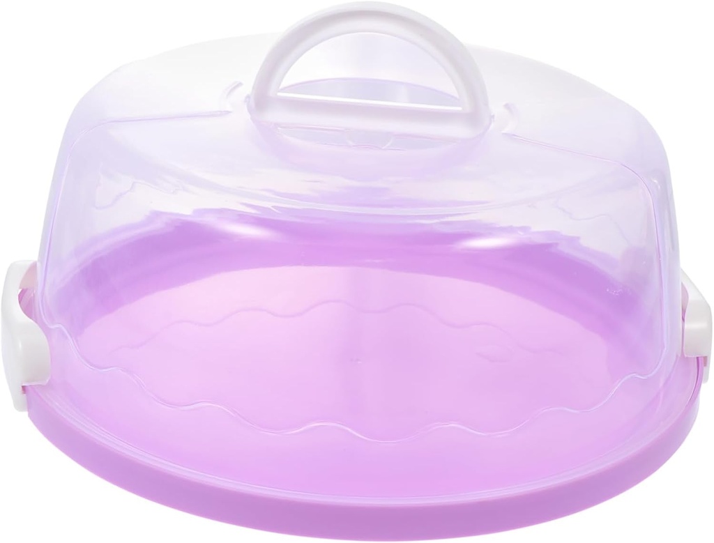 1pc Reusable Cake Container Lid Portable Violet Dessert Holder for Birthday Parties and Outdoor Events Lightweight and Easy to Clean Practical Food Storage