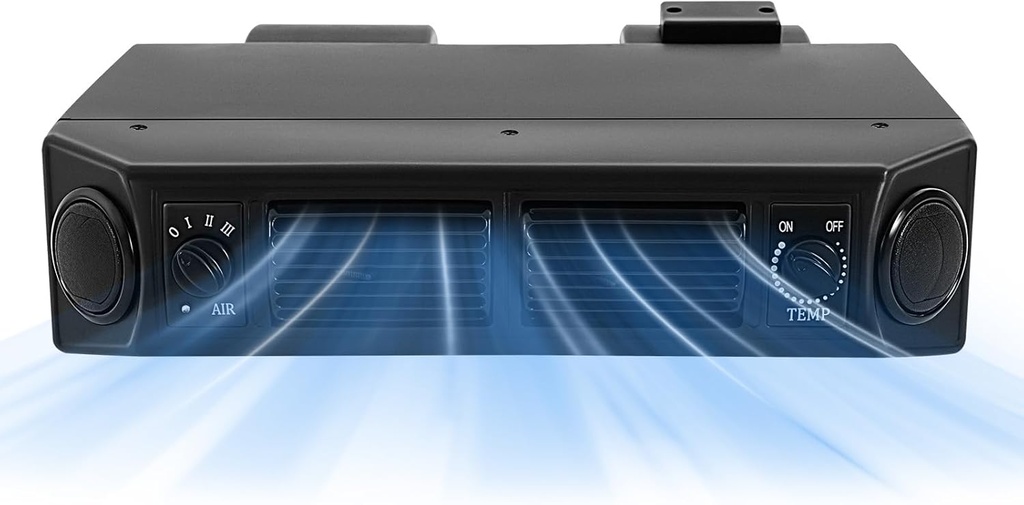 Universal Under Dash A/C Evaporator Kit - 12V 3-Speed Car Air Conditioner for Trucks/Motorhomes, 30W Cooling Power with Adjustable Air Flow